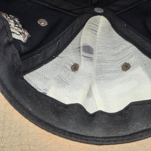 Vintage Taz Hat Cap Snap Back Black Tan Mens Looney Tunes Cartoon Made USA 90s - Picture 7 of 9